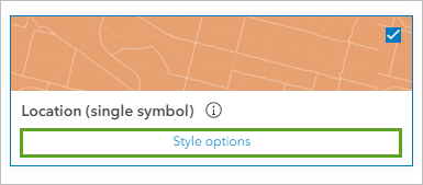 Style options (Options de style) pour le style Location (single symbol) (Localisation [un seul symbole])