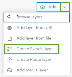 Create Sketch layer (Créer une couche de construction) dans le menu Add (Ajouter) de la fenêtre Layers (Couches)