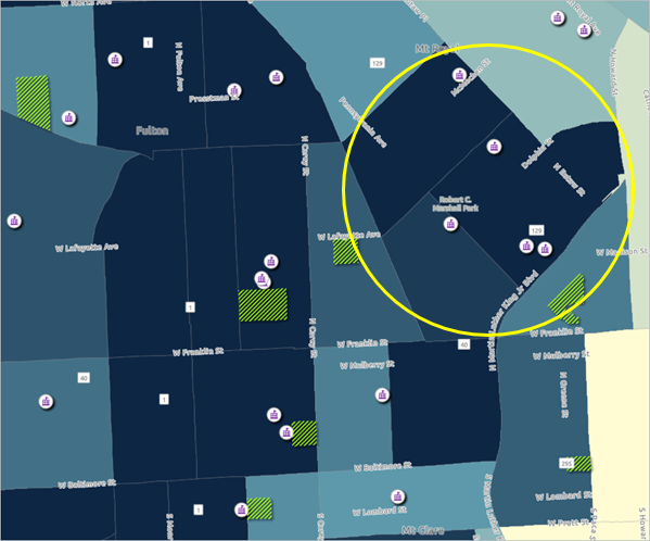 Zone de projet dans le quartier Harlem Park