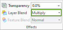 Option Layer Blend (Fusion de couches) définie sur Multiply (Multiplier)
