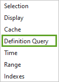 Option Definition Query (Ensemble de définition)