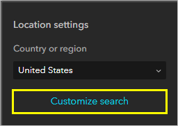 Bouton Customize search (Personnaliser la recherche)