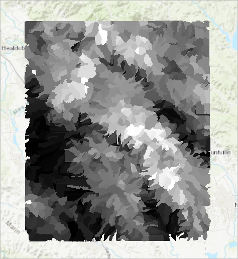 Couche Landslide Risk per Basin (Sonoma and Napa) (Risque de glissement de terrain par bassin [Sonoma et Napa])