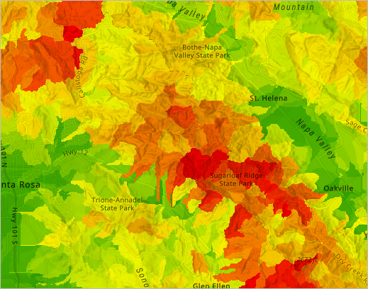 Couche des risques de glissement de terrain fusionnée