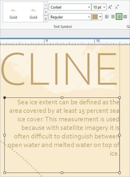 Zone de texte avec alignement horizontal à droite