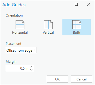 Fenêtre Ajouter des guides