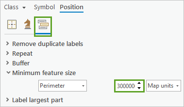 Taille d’entité minimum définie sur le périmètre d’unités de carte 3 000 000.