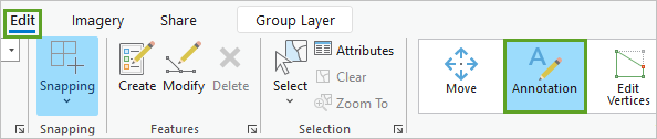 Bouton Annotation dans l’onglet Edit (Mettre à jour) du ruban