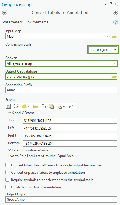 Outil Convertir les étiquettes en annotation