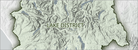 Étiquette LAKE DISTRICT sur la carte