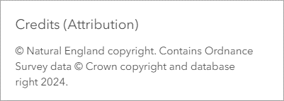 Texte Credits (Attribution) (Crédits [Attribution]) pour la couche d’entités National Parks (England) (Parcs nationaux [Angleterre])