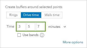 Options de temps de conduite