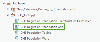 Outil GHS Degree of Urbanisation Grid (Grille du degré d’urbanisation GHS)