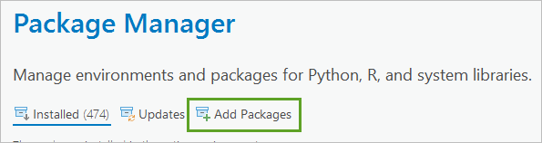 Cliquez sur Add Packages (Ajouter des paquetages).