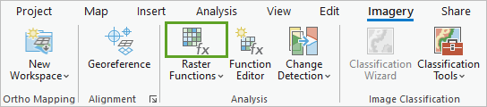 Bouton Raster Functions (Fonctions raster)