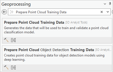 Outil Préparer les données d’entraînement du nuage de points