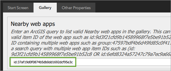 Option Applications Web Nearby (À proximité)