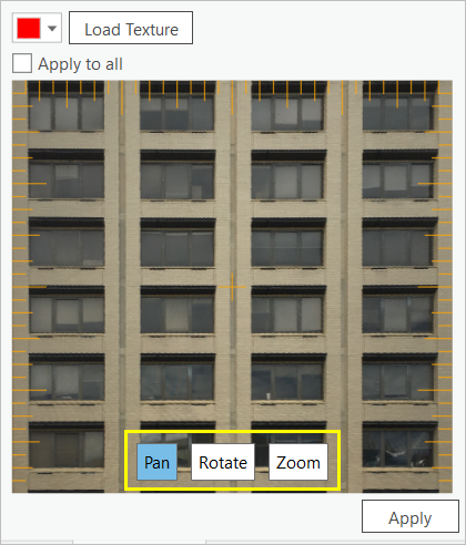 Outils Déplacement, Rotation et Zoom dans la fenêtre Modifier les entités