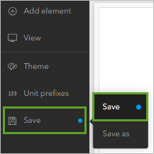 Save (Enregistrer) dans le menu Save (Enregistrer)