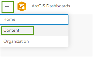 Option Content (Contenu) dans les options de menu sur le ruban