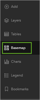 Fond de carte dans la barre d’outils Contenu