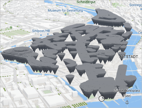 Arbres symbolisés comme objets 3D