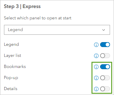 Paramètres de la fenêtre Express