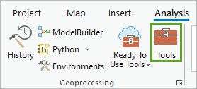 Outils dans le groupe Geoprocessing (Géotraitement) de l’onglet Analysis (Analyse)