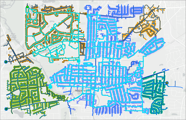 Entités sélectionnées sur la carte