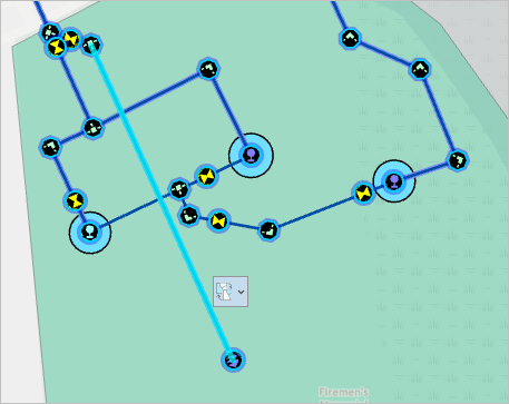 Ligne sélectionnée sur la carte