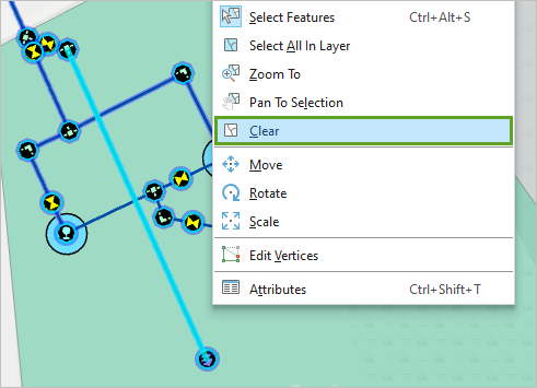 Option Effacer du menu contextuel de la carte