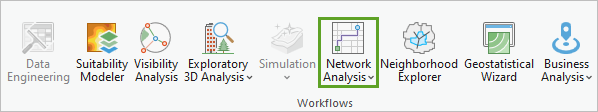 Bouton Network Analysis (Analyse de réseau) du ruban