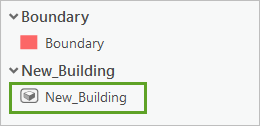 New Building (Nouveau bâtiment) dans la fenêtre Create Features (Créer des entités)