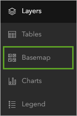 Cliquez sur le bouton Basemap (Fond de carte).