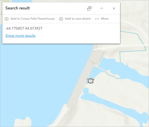 Recherchez le barrage Cowie Falls.