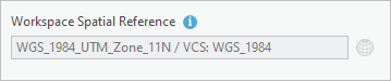 Paramètre Workspace Spatial Reference (Référence spatiale de l’espace de travail)