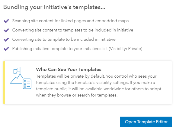 Fenêtre Bundling your initiative’s templates (Regroupement des modèles de votre initiative)