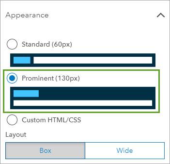 Options Prominent (Visible) pour l’apparence de l’en-tête