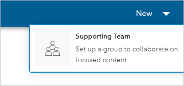 Option Supporting Team (Équipe secondaire) dans le menu New (Nouveau)