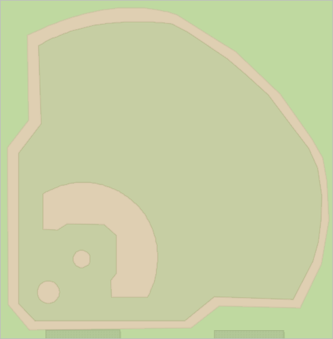 Terrain de baseball dans le fond de carte Vue existante