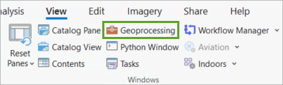 Bouton Geoprocessing (Géotraitement)