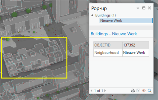 Fenêtre contextuelle du premier bâtiment