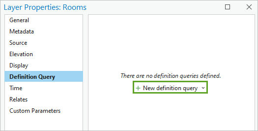 Bouton New definition query (Nouvel ensemble de définition)