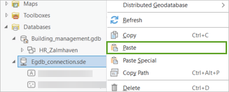 Option de menu Paste (Coller)