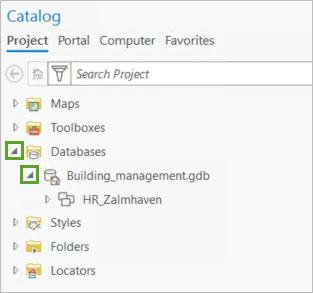 Développez Databases (Bases de données) et Building_management.gdb.