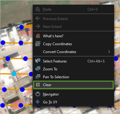 Option Effacer du menu contextuel de la carte