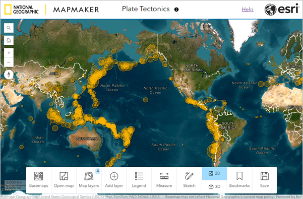 Carte Plate Tectonics dans MapMaker