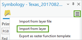 Option de menu Import from layer (Importer depuis la couche)