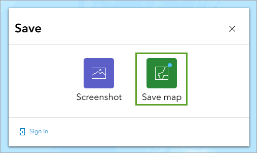 Bouton Save map (Enregistrer la carte)