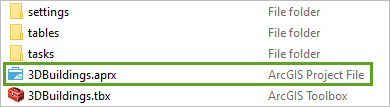 Ouvrez le fichier de projet ArcGIS 3DBuildings.